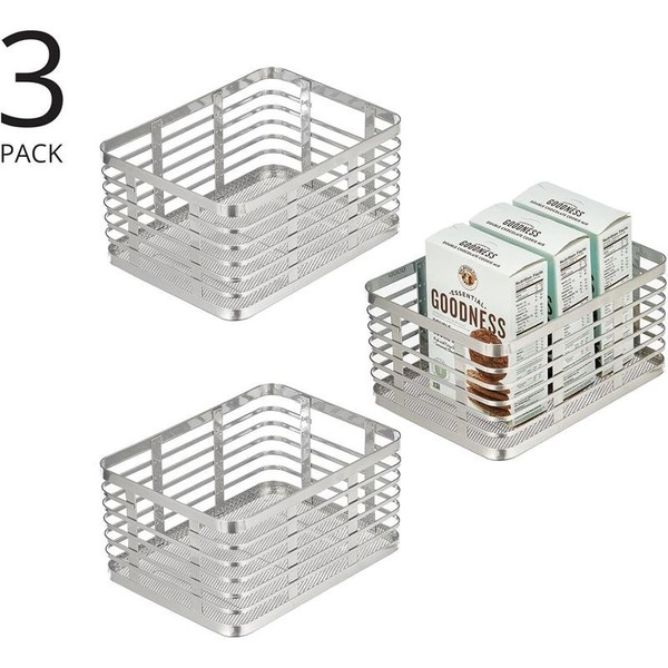 Allzweckkorb Aufbewahrung Drahtkorb Organizer 3Er-Set Mdesign Metall Silber-image