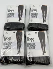 Leggs Opaque Tights LARGE Black 60 Denier Soft Nylon Spandex New - 4 PACK