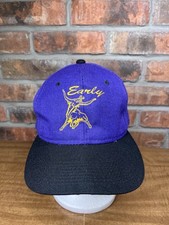 Early Texas Longhorn Steer Cattle Purple Gold Embroidered Logo Snapback Hat