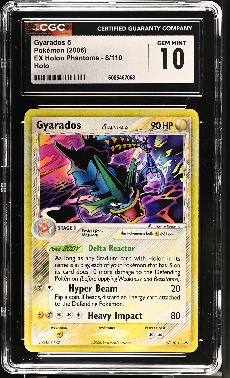 CGC 10 GEM MINT Gyarados 2006 EX Holon Phantoms 8/110 Holo Pokemon Card