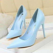 Women's High Heel Pointy Toe Faux Leather Shoes Office Dress Work OL Court Pumps