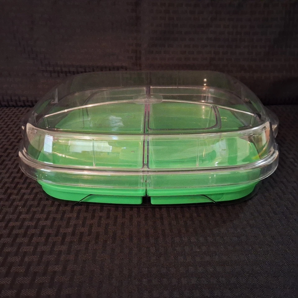 Bandeja grande cuadrada fresca y servida para chef mimado frutas/vegetales/patatas fritas para sumergir huevos diabólicos Foto 2 de 4