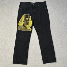 SDL Skysdalimit Men's Benjamin Franklin Printed Classic Blue Jeans 36x30 Hiphop