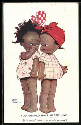 Künstler-AK Mabel Lucie Attwell: You should have heard him!, Afrikanische Kinde 