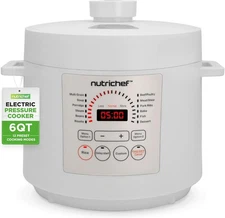 NutriChef Electric Pressure Cooker 6 Quart Capacity 