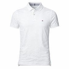 Tommy Hilfiger Regular Fit Stretch Men's Polo Short Sleeve shirt XS White