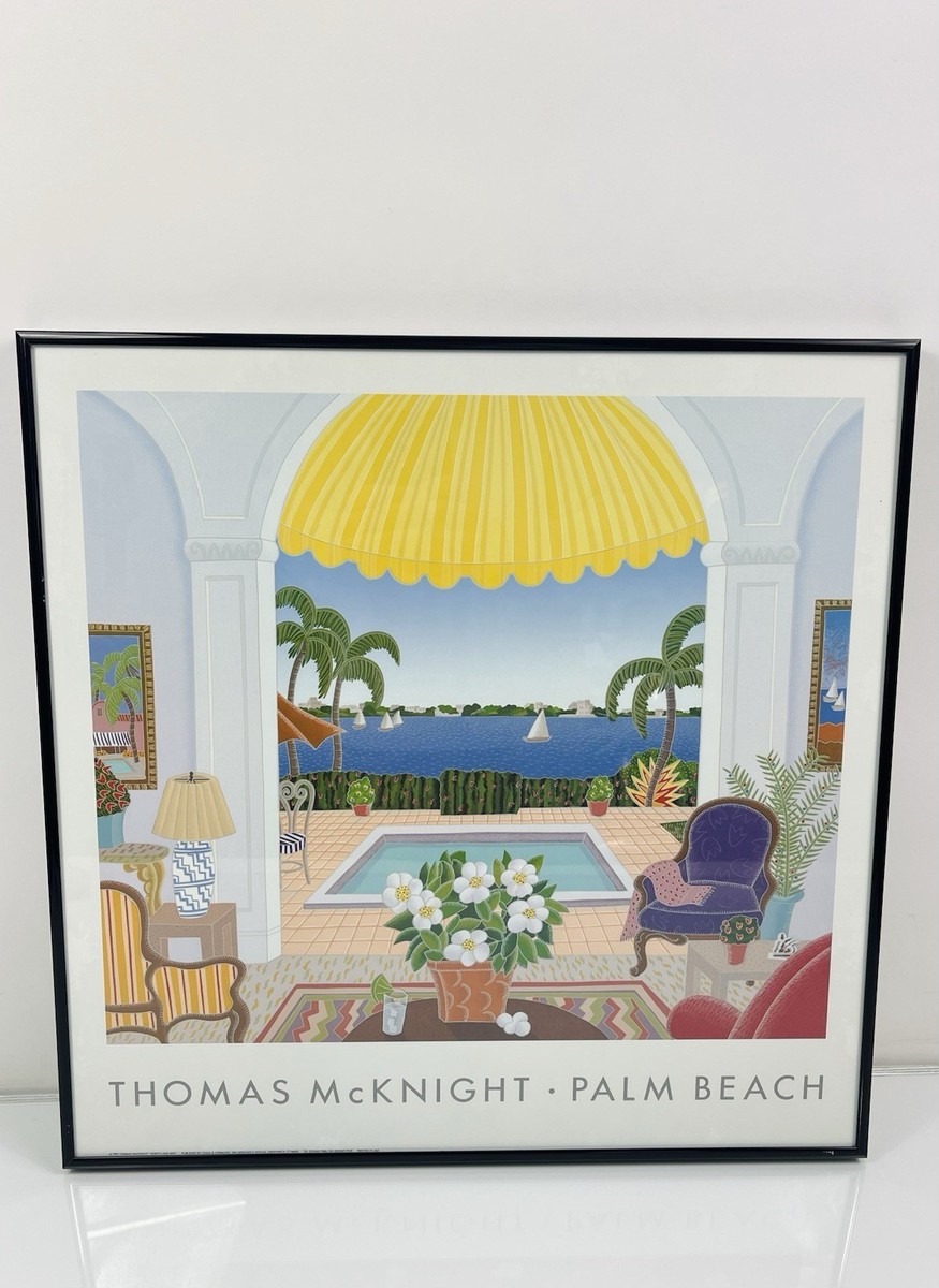 THOMAS McKNIGHT PALM BEACH 絵画 Thomas McKnight Palm Beach Framed Poster Art Vintage Wall