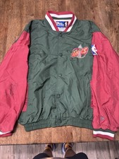 Vintage Rare Pro Player Seattle Supersonics Jacket Sz L Signed Hersey Hawkins 33