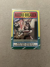 ❌1986 Topps Record Breaker Walter Payton #7 Chicago Bears Football Vintage Card