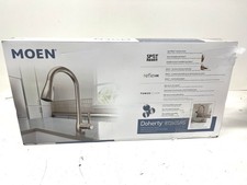 Moen Doherty Single Handle Pull Down Sprayer Kitchen Faucet Stainless OPEN