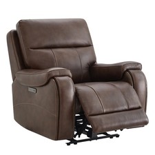 Leather Zero Gravity Power Recliner with Cupholders