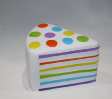Squishy Squeeze Piece Cake Rainbow Soft Sensory Stress Relief Toy Fake Food