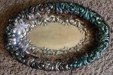 Vintage Gorham Silver Plated Serving Dish Oval Scalloped Bowl/Platter-12''/ 8''