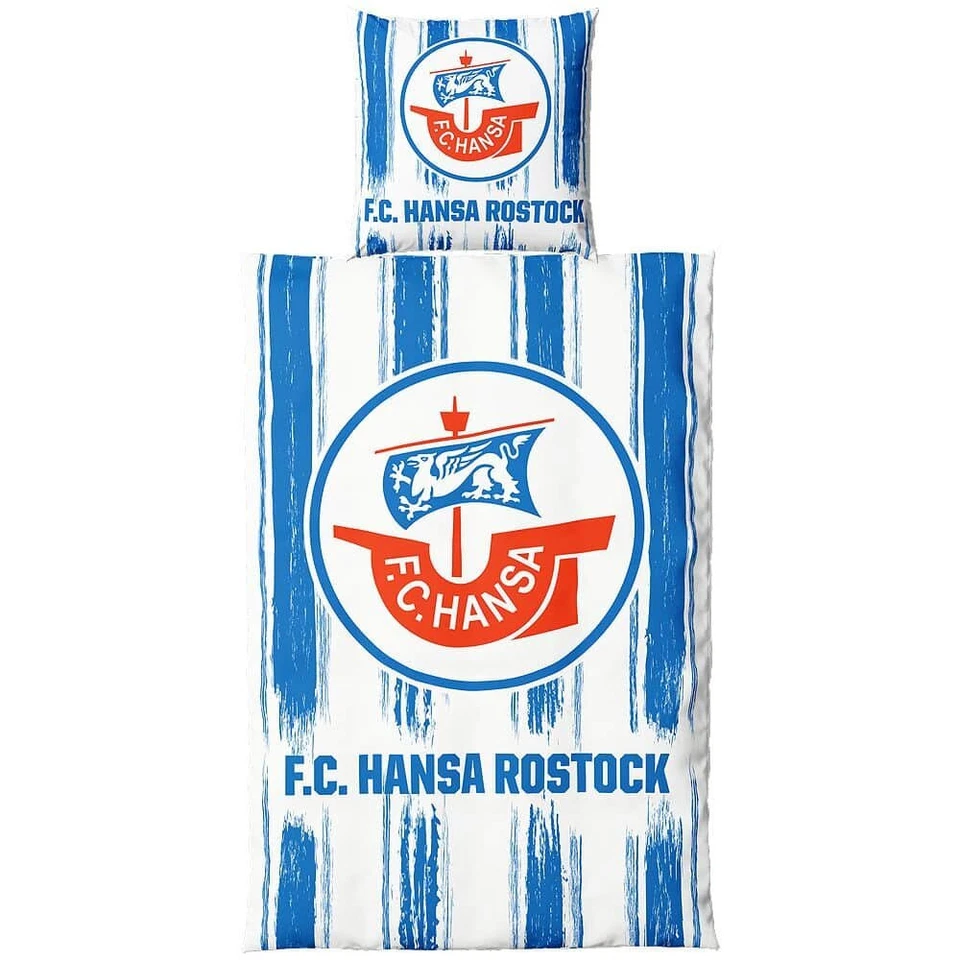 F.C. Hansa Rostock Bettwäsche Streifen 135x200 + 80x80cm