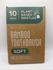 Bamboo Toothbrushes 10 Pack   Natural Toothbrushes, Plant-Based Soft Bristles  
