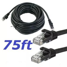 75 FT RJ45 Cat5 Ethernet LAN Network Cable for PC PS Xbox Internet Router Black