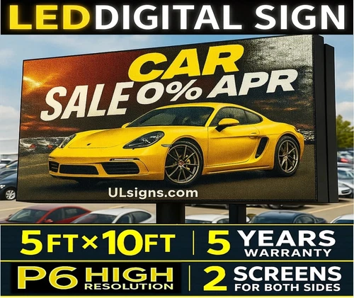 P6 5x10 FT Double-Sided LED Billboard Outdoor Full-Color Programmable Display HD