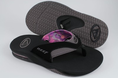 REEF FANNING BLACK/GRAY PURPLE PINK FLIP FLOPS THONG SANDALS BEACH US WOMEN SIZE | eBay