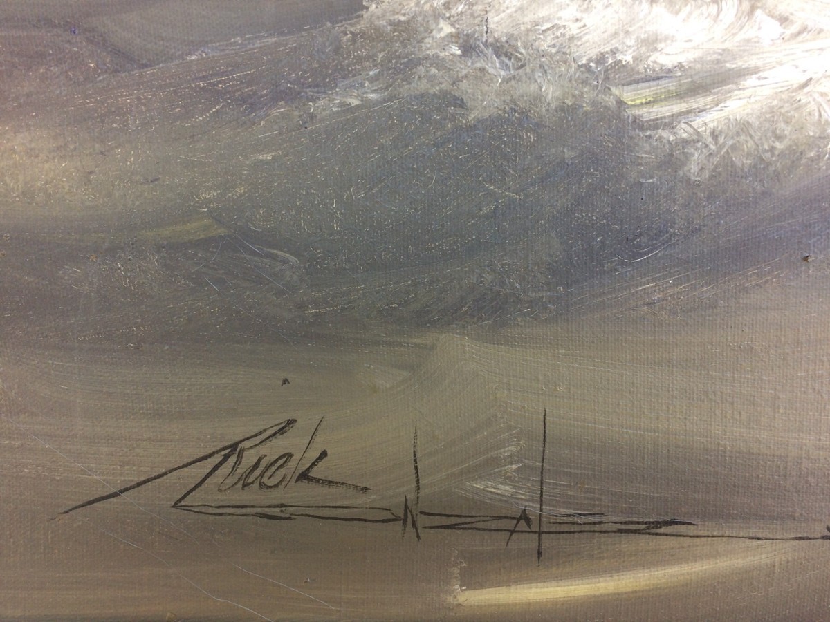 RICK GONZALEZ - Filipino Artist Large Maritime Sailboat Seascape