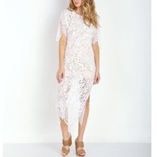 FOR LOVE & LEMONS Luna Lace Maxi Dress White Size X-Small *No Slip Included*