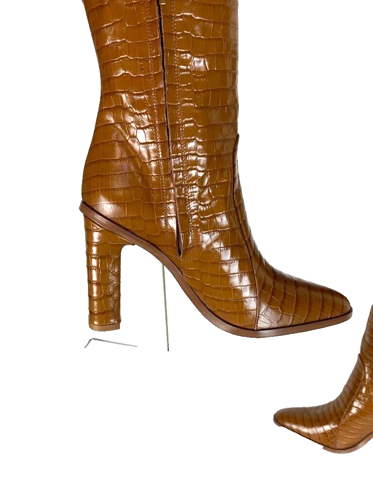 €1365✨MAX MARA 'Beboot' Knee high Croc print Leather Boots €1365✨MAX MARA 'Beboot' Knee high Croc print Leather Boots