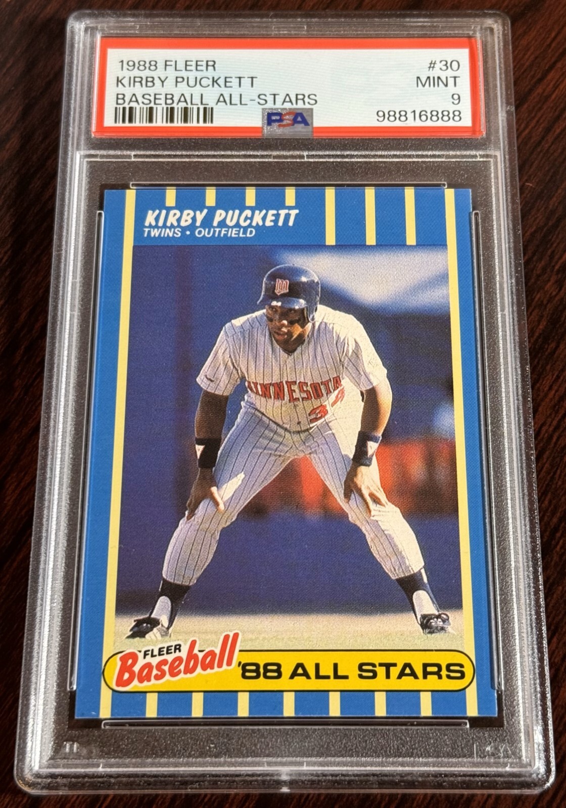 1988 KIRBY PUCKETT FLEER ALL-STARS #30 PSA 9 POP 6