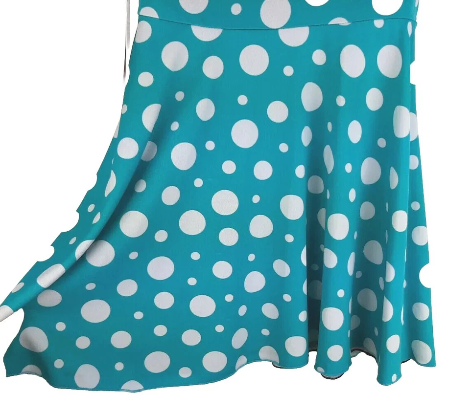 Niñas 4T Vestido Reversible Aqua Lunares Negro Mariposas Iglesia Escuela Viaje Foto 4 de 4