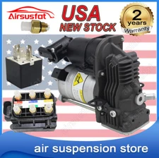 For Mercedes W221 S550 C216 Air Suspension Compressor Pump & Valve Block & Relay