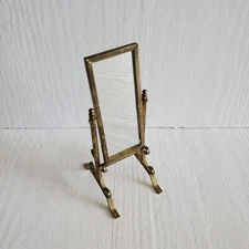 Vintage Dollhouse Miniature Cheval Mirror Floor Standing Swivel Frame Enesco