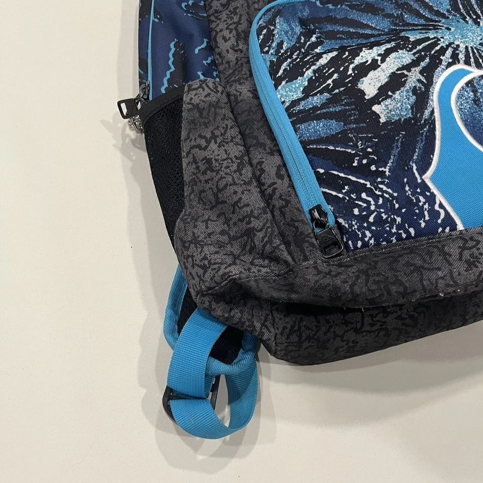 Quicksilver Backpack Unisex School Travel Bag Blue Black Embroidered Pockets - Image 3 of 4