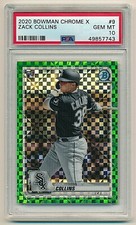 2020 Bowman Chrome X ZACK COLLINS RC Refractor GREEN X-Fractor #24/31  PSA 10