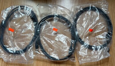 (3) NEW; 3 FT Patch Ethernet Network Cable Cord CAT5e CAT 5e - Black - Computer.