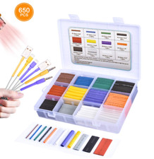 650pcs Cable Heat Shrink Tubing Sleeve Wire Wrap Tube 2:1 Assortment Kit Set
