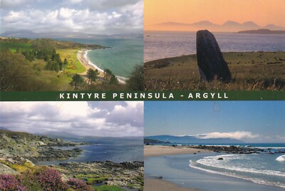 KINTYRE HALBINSEL - ARGYLL - VERSCHIEDENE ANSICHTEN - GEBRAUCHT - UNBESPIELT ABER MIT BRIEFMARKE