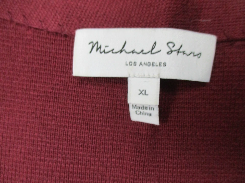 Кардиган женский Michael Stars очень большой красный с V-образным вырезом на пуговицах свитер спереди - Изображение 3 из 4
