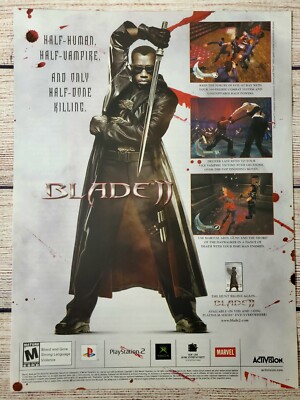 Blade II 2 Xbox PS2 Playstation 2 2002 DVD Promo Ad Print Poster Wesley ...