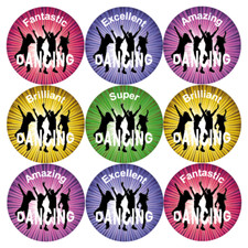 144 Dance Reward Stickers for Dance Teachers, Coaches (30mm)
