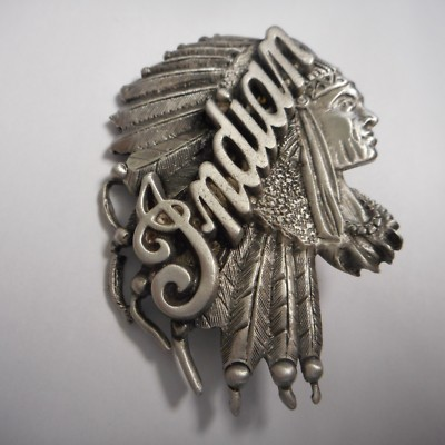 #ad FANTASTIC INDIAN MOTORCYCLE PIN FULL HEADDRESS ** OLD INDIAN ***** WOW $15.95
