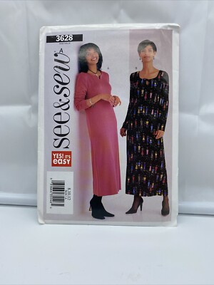 See & Sew 3628 Pattern Semi Fitted Pullover A-line Dress Size 8 10 12Misses