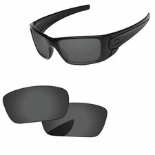 Lenslog Black Polarized Replacement Lenses For-Oakley Fuel Cell OO9096