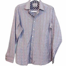 Ted baker Endurance Button Down Dress Shirt 15.5 Purple Plaid