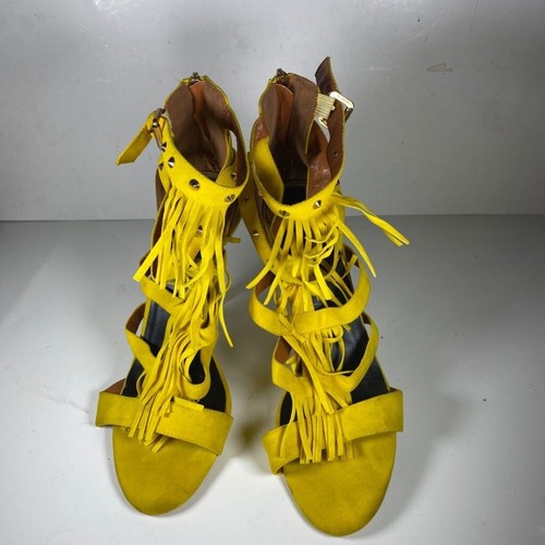 yellow studded heels