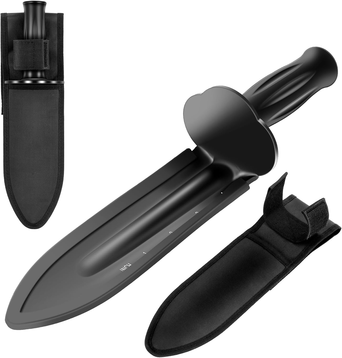 Heavy Duty Metal Detector Shovel with Dual Serrated Blades for Precision Digging