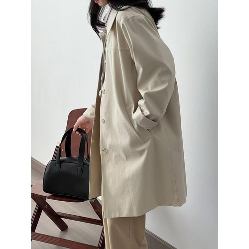 Women's Lapel Collar Fashion Coat Windbreaker Coat Camel Single Breasted Outwear - Bild 11 von 26