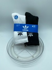 Adidas OriginalYouth Large Socks Trefoil Crew Boys  Girls 6 Pair White