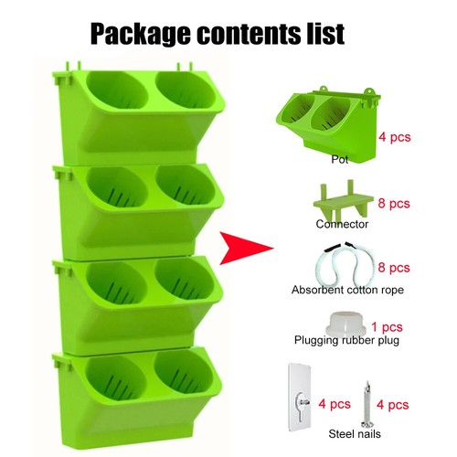 Self Watering Flower Pot Stackable Wall Planter Garden Plastic Pots Wall Hanging - Picture 2 of 9