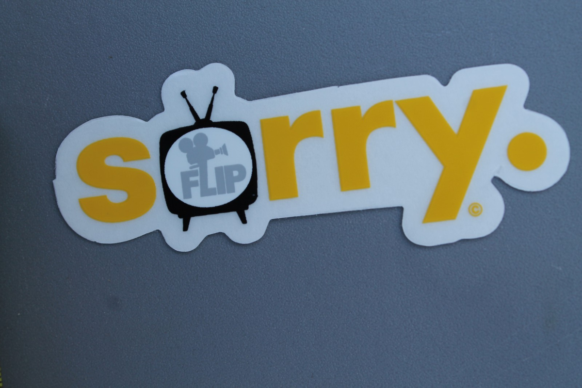 非売品 FLIP SORRY ディーラーステッカー FLIP Skateboards Sorry Video Clear Yellow Grey Punk 2006