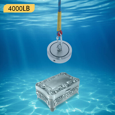 4000LBS Strong Pulling Force Double Sided Magnet Fishing Kit w/ Rope and Case