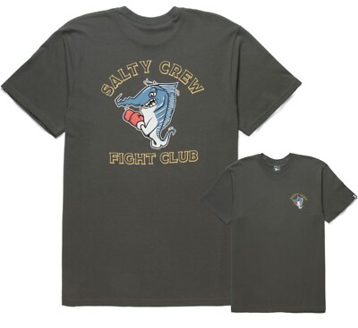New Salty Crew  Fight Club Classic Charcoal  Mens S/S XLARGE T Shirt RSLT-50