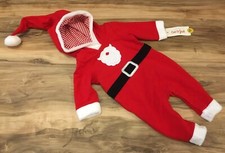 Strampler 50 56 62 68 74 Weihnachtsmann USA neutral Overall Kapuze Santa unisex